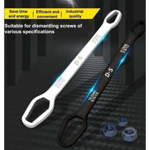 Wrench double-head self-tightening adjustable glasses wrench 8-22mm board two-end special-shaped multi-purpose multi-function