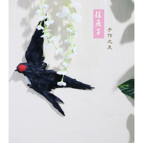 Artificial Bird Flying Swallow Animal Figurines Miniatures Wall Hanging Decoration Crafts Ornaments Statues 2021
