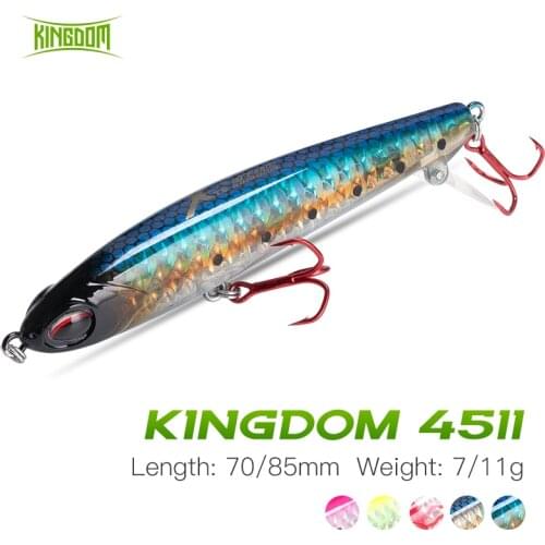 Kingdom Pencil Fishing Lure 70mm 85mm Vibrate Sinking Lip Backward Hard Stickbait For Pike Carp Peche Jerkbait Fishing Tackle