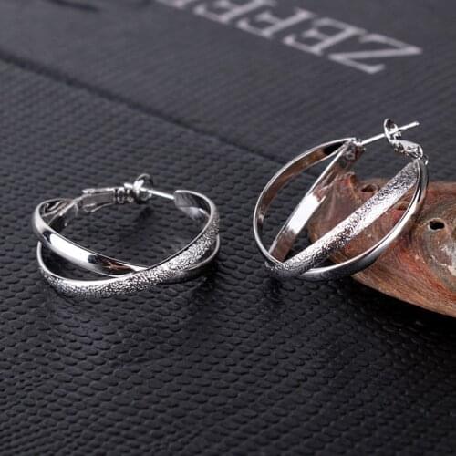 KOFSAC Fashion Silver 925 Jewelry Earring Vintage Star Earrings For Women Sweet Romantic Party Cross Scrub Personality Earring