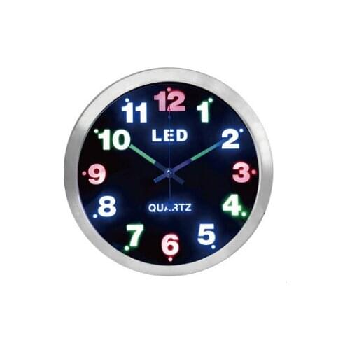 Creative Color Night Wall Clock Digital Metal Led Wall Clocks Lights Wall Watches Home Decor Living Room Duvar Saati Gift Ideas