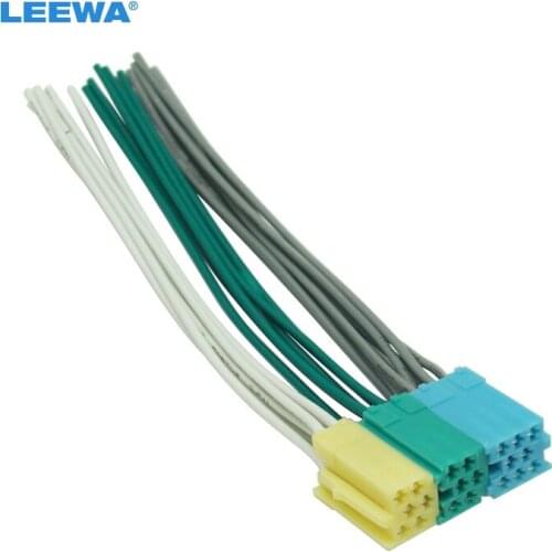 LEEWA Car Radio Audio Wire Harness Adapter For Volkswagen Polo/Bora/Passat/Golf/Santana Skoda CD Power Wire Cable Plug