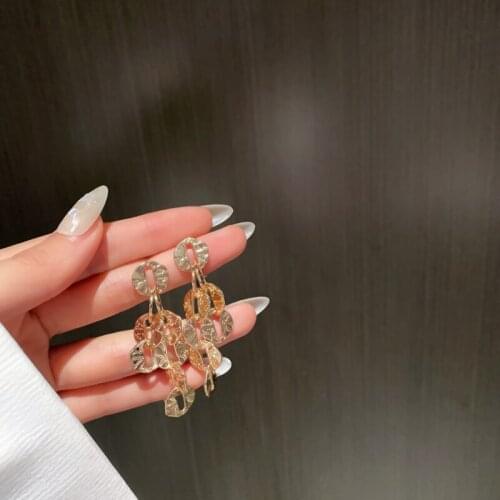 Summer new style personality creative geometric disc pendant earrings luxury fashion casual banquet party earrings for women