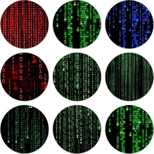 Fashion Matrix Code Icons Pins Badge Decoration Brooches Metal Badges For Clothes Backpack Decoration 58mm