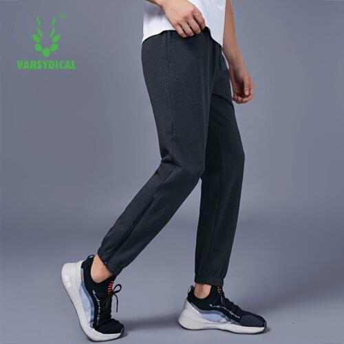 VANSYDICAL Winter Jogging Pants with Zipper Men Solid Fitness Gym Running Sport Long Trouser Workout Outdoor Track Pants Male