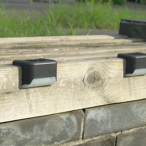 4pcs Waterproof Solar Deck Step Wall Lights Stairs Fence Solar Lamp Outdoor Pathway Patio Garden Fence Decorative Lamps