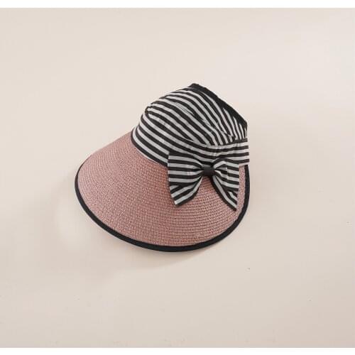 New Summer Women Knitted Solid Color Straw Sun Hat Bowknot Decoration Adjustable Sun Protection Wide Brim Beach Sunhats A30