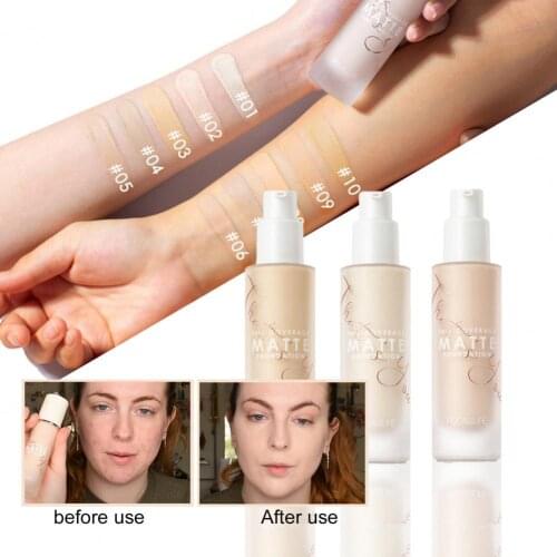 Foundation Base Cream Waterproof Facial Oil-control Makeup Matte Professional Longwear Makeup Foundation Base Cream for Party
