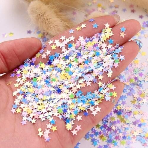 4mm Star Sequins Mix Macaroon Glittering Nail Sequin Paillettes For Nail Hand Craft DIY Wedding Decor Confetti Lentejuelas 10g