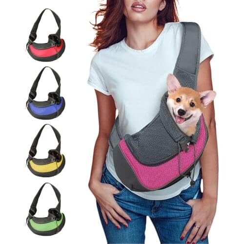 Pet Puppy Carrier S/L Outdoor Travel Dog Shoulder Bag Mesh Oxford Single Comfort Sling Handbag Tote Pouch