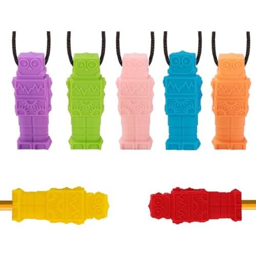 Robot Baby Teether Silicone Pencil Topper Teethers For Children Kids Teething Toy