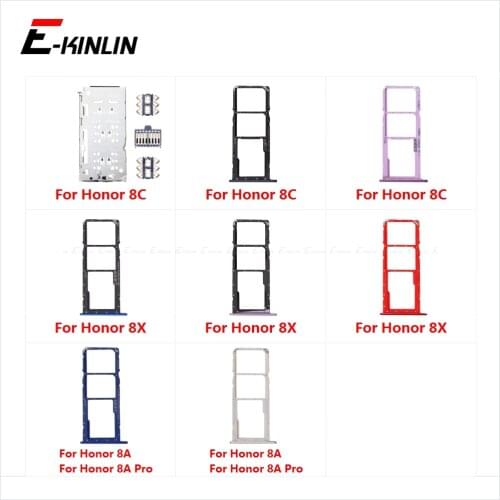 Sim Card Socket Slot Tray Reader Holder Connector Micro SD Adapter Container For HuaWei Honor 8C 8X 8A Pro Replacement Parts