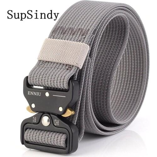 SupSindy mens canvas belt Metal insert buckle military nylon Training belt Army tactical belts for Men Best quality male strap
