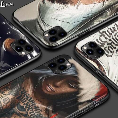Sexy Woman Tattoo For iPhone 12 Pro Max Mini 11 Pro XS Max X XR 6S 6 7 8 Plus 5S Bright Black Phone Case