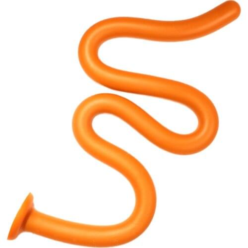 Super Flexible Big Butt Plug Soft Long Huge Suction Cup Anal Plug Long Whip Masturbation Massager Gold Adult Sex Toys for Woman