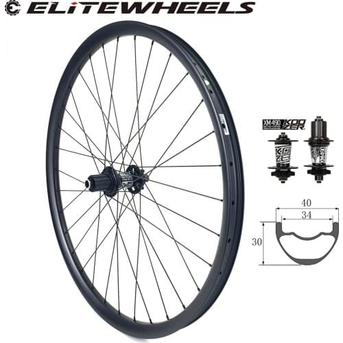 29er MTB Carbon Wheel 40mm30mm 700c Hookless Rim Koozer XM 490 Hub Pillar Spoke For Cross Country/All Mountain Bike Wheelset