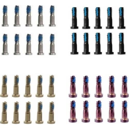 10Pcck/lot 10Pcs/pack Silver/Black/Gold/Rose Gold Color Pentalobe Bottom Case Screws for iPhone 7/7 Plus/8/8 Plus