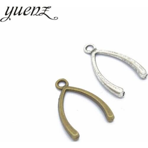 YuenZ 15pcs Antique V shape Charms Metal Pendants for Jewelry Making DIY Bracelet Necklace Jewelry Findings 25*15mm B126