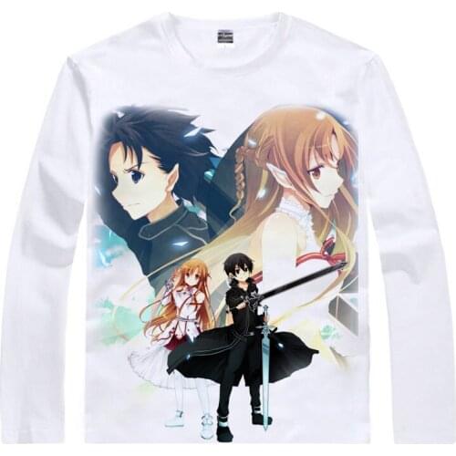 Sword Art Online SAO T-Shirt Titania Shirt colorful T shirts Anime Accessories shirt Print Womens Long sleeves white t-shirts a