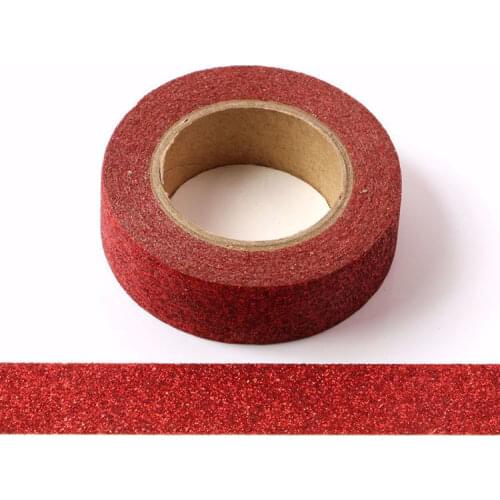 10pcs/Lot Red powder Washi Tape Glitter Japanese Stationery 15mm* 5meter Kawaii Paper Scrapbooking Tools Decorative Tape Mask
