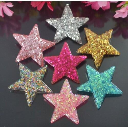 10pcs/lot new Flat Back resin five-pointed star 37mm for phone kids hair decoration