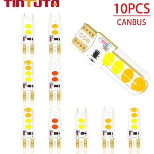 10PCS W5W T10 LED Double color Strobe LED Flash LED 194 168 W5W COB 8SMD Led Parking Bulb Auto Wedge Clearance LampCANBUS Silic