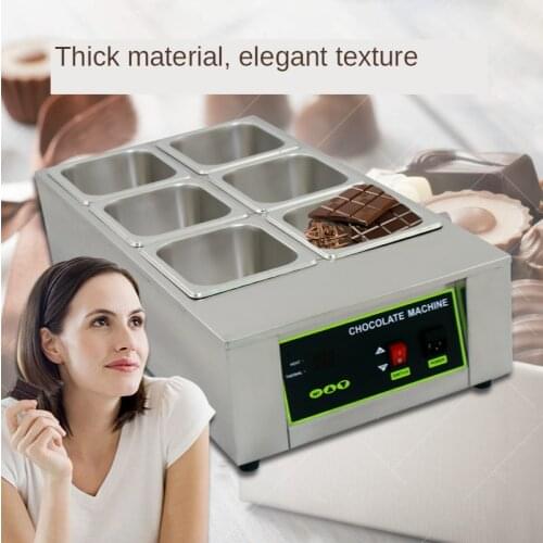 220V 110V Electric Chocolate Melting Machine 6 Grids Water Insulation Heating Chocolate Melting Pot Warmer Melter Top Quality