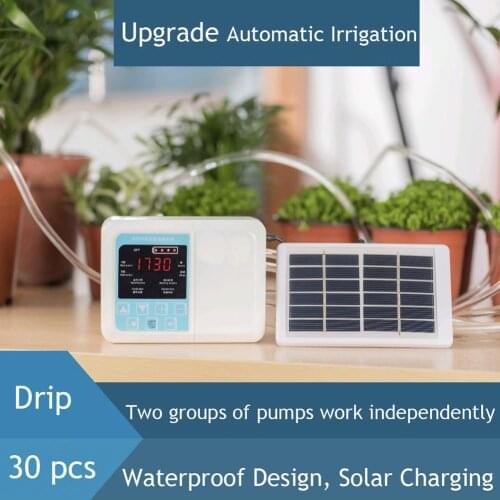 Solar Power Dual Pump Timing Garden Automatic Irrigation System Watering Device