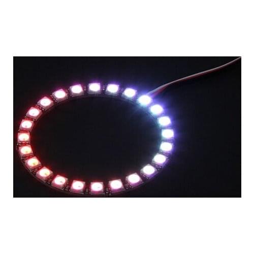 Free Shipping 24 RGB LED 7 Color Round Board 5V and Intelligent RGB LED Controller with Futaba Style Plugs