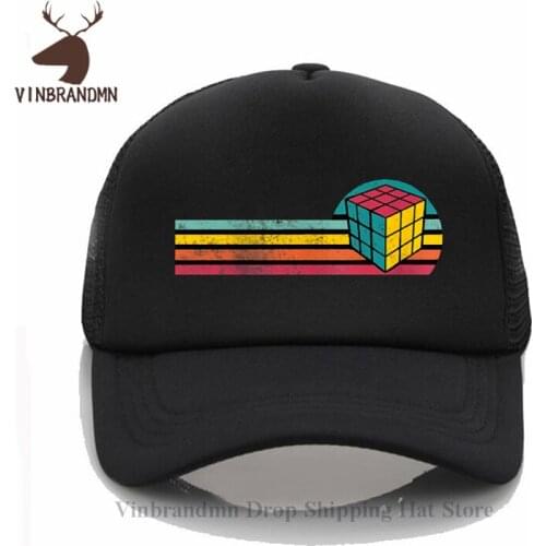 Vintage Style Rubik Magic Cube Baseball cap Retro Magic Square Outdoor Hipster hat 2021 Latest Summer Apparel Cotton Bucket hats