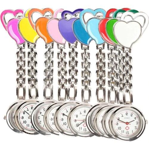 Hot Sweet Heart Chest Pocket Watch Nurse Table Quartz Alloy Watch Chain LXH