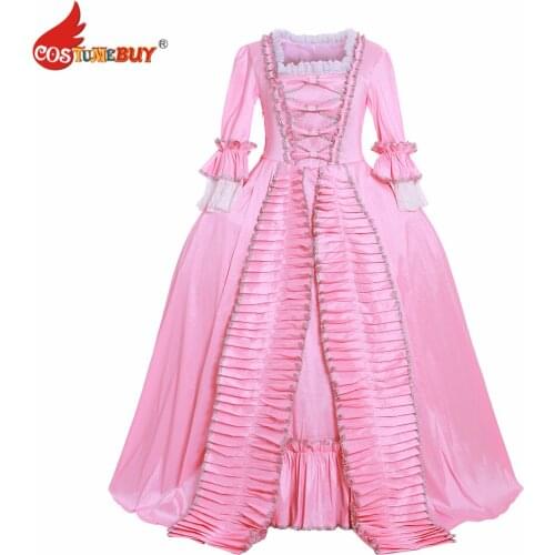 Costumebuy Versailles Venice Victorian Marie Baroque Rococo Gothic Tudor French Adult Ball Gown Pink Wedding Dress Custom Made
