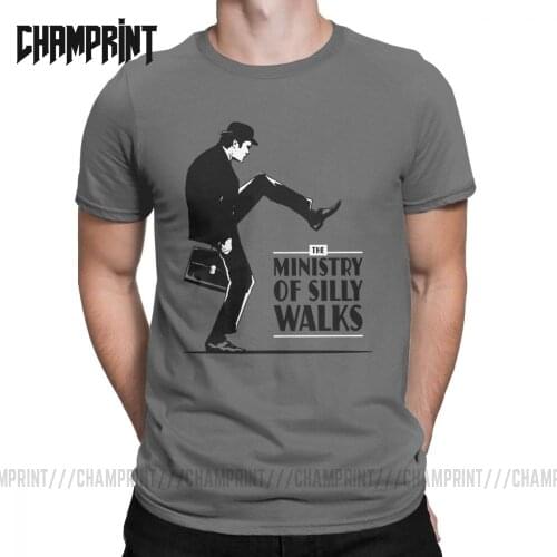 Mens T-Shirts The Ministry Of Silly Walks Hipster 100% Cotton Tees Short Sleeve Monty Pythons Flying Circus T Shirts 6XL