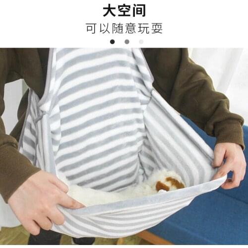 Coral velvet rabbits hug cats aprons hair-proof dogs clothes cat bags carrier backpack home use stripes apron pocket