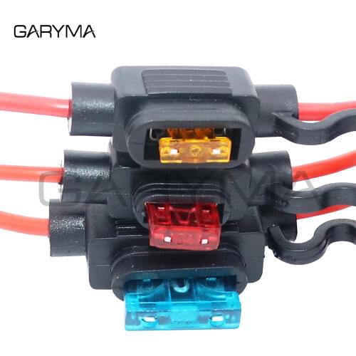Waterproof 32V Mini Small Medium Auto Fuse Holder 18/1614/12/10AWG and Car Blade Fuse 2A 3A 5A 7.5A 10A 15A 20A 25A 30A 35A 40A