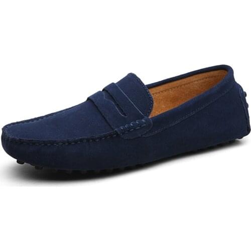Men Casual Shoes Fashion Men Shoes Genuine Leather Men Loafers Moccasins Slip On Mens Flats Male Driving Shoes Size 49