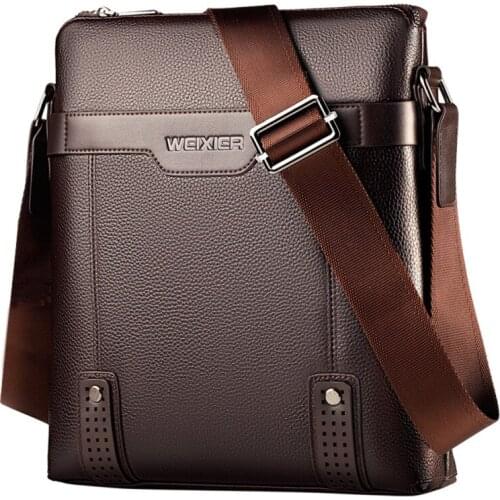 2021 Weixier New Business Shoulder Bag Pu Leather Messenger Bag Casual Travel Bags High Quality Mens Black Brown