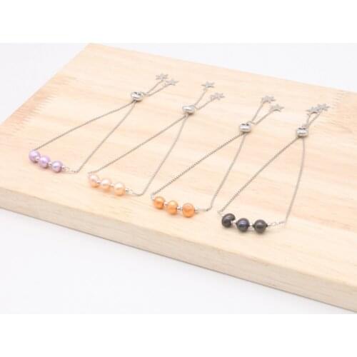 Wholsale Pearl bracelet Real Freshwater Pearl Bangle Potato Pearl Adjustable color bracelet for women pearls jewelry PB009