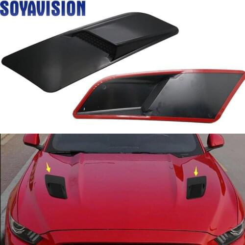 Pair Front Hood Vent For 2015-2017 For Ford For Mustang Panel Trim Black 2Pcs Universal Car Air Intake Scoop Bonnet Hood Vent