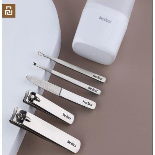 Nail file, ear pick, dead skin push nail clippers set 420J2 high-strength steel functional storage box for youpin mijia