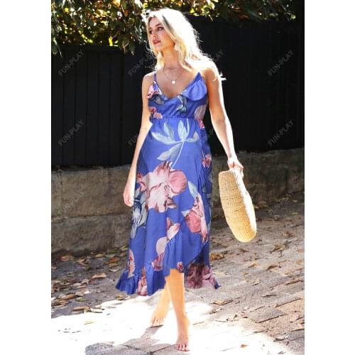 Maternity Dress Casual And Elegant Large Size V-Neck Printed Ruffle Dress Bohemian Summer Maternity Clothes