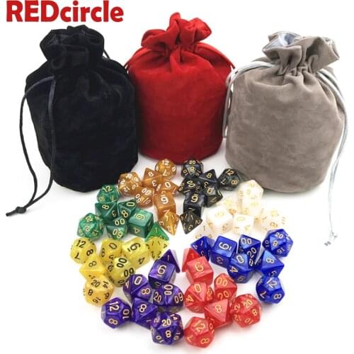 Bulk Price 56pcs/bag DnD Dice Set of D4 D6 D8 D10 D10% D12 D20 RPG Dice,with A Bag for Board Game Dnd Rpg,As Gift Toy