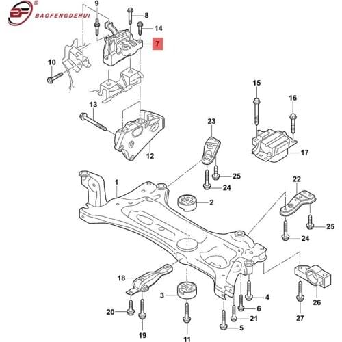 Engine Rubber Mounts Mounting 3QG199262H For Volkswagen
