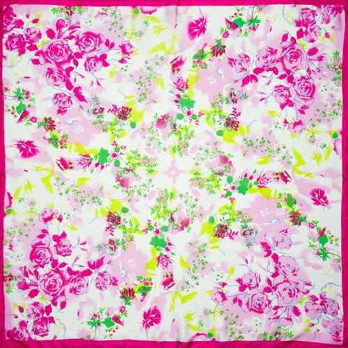 Natural Silk Scarf Women Bandana Female Hair Scarf for Women Silk Head Scarf Fashion Womens Square Silk Neck Scarf Flower Scarf