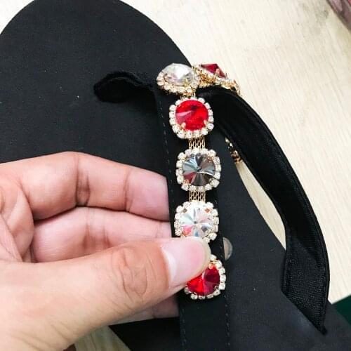 ZMASEY New 1pair/Lot woman Shoe Crystal buckles slippers DIY Handwork Decoration flip flops Clips For Decorating Buckle