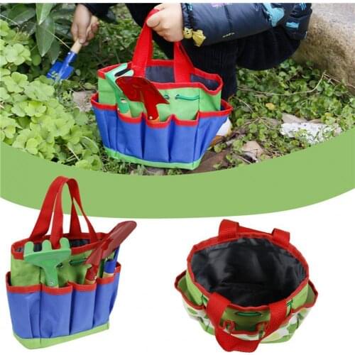 Storage Bag Wear-resistant Large-Capacity Colorful Kids Gardening Tools Storage Bag for Garden