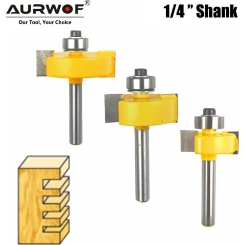 1pc 1/4 Inch Shank T Type Bit with Bearing Slotting Router Bit Milling Cutter T Slot Rabbeting Woodwork Tools for Wood MC01057