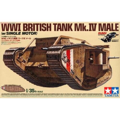 Tamiya 30057 1/35 Model Kit WWI British Tank MK.IV Male w/Single Motor+5 Figures