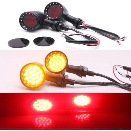 Universal Moto LED Turn Signal Lights Scooter Aluminum Alloy Warning Light 1 Pair Motorcycle led Brake Light 12V Indicator Lamp