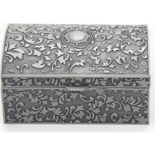Vintage Metal Jewelry Box Small Trinket Storage Organizer Box Chest Ring Case AXYD